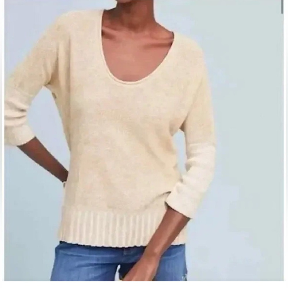 Anthropologie MOTH Linen blend Catamaran Sweater S Boho Indie Earthy Coastal